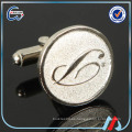 Cl-60 sandblasting en blanco de plata mens cufflinks